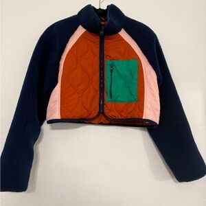 Zara Cropped Puffer/Fleece Jacket, XS